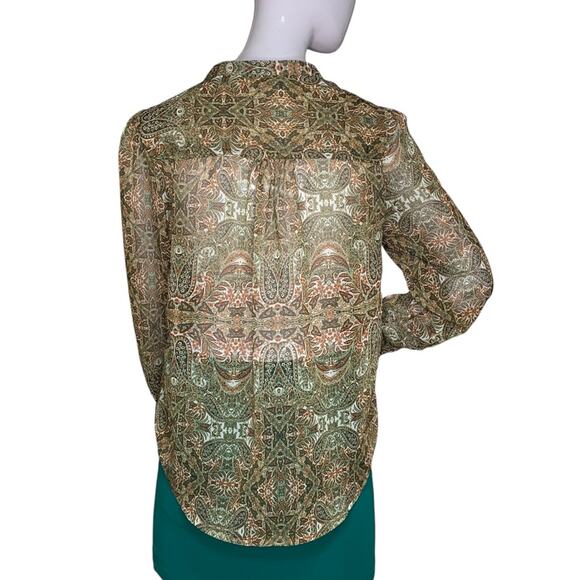 Velvet Heart Sheer Button Down Blouse Long Sleeve Size XS - Picture 4 of 10